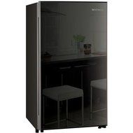 Daewoo, 4.2Cu.Ft. Black Glass Door Compact Refrigerator | FR-15B Compressor Cooling, Spill Proof Plastic Shelves... N2