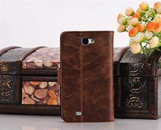 SYCOM Premium Folio Case for Samsung Galaxy Note 2 Note II N7100 with Card Holder (BRN4). 6~10 Days Delivery N6