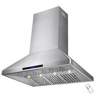 AKDY&reg; 42" Stainless Steel Wall Mount Touch Control LED Display Halogen Lights Kitchen Dual Motor Range Hood N7