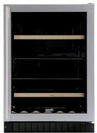 Luxury 14 Bottle Dual Zone Built-In Wine Refrigerator Finish: Black, Hinge Location: Left