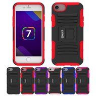 iPhone 7 Case, HLCT Rugged Shock Proof Dual-Layer Case with Built-In Kickstand for iPhone 7 4.7 Inch (Red) N23
