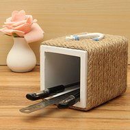 Mediterranean Style Pen Holder Pen Pot Container Multifunction Storage Box Home Office Desktop Decor Wood Crafts N5