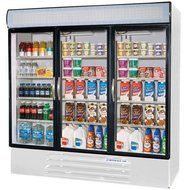 Beverage-Air MMF72-5-W-LED MarketMax 75" Three Section Glass Door Reach-In Merchandiser Freezer with LED Lighting...