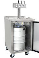 Kegco Three Faucet Commercial Direct Draw Beer Dispenser Black Kegerator Keg Cooler XCK-1B-3 N8