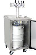 Kegco Three Faucet Commercial Direct Draw Beer Dispenser Black Kegerator Keg Cooler XCK-1B-3 N9