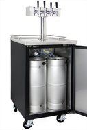 Kegco Three Faucet Commercial Direct Draw Beer Dispenser Black Kegerator Keg Cooler XCK-1B-3 N10
