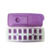 2 X Tupperware Pure &amp; Fresh Unique Covered Cool Cubes Ice Tray in Purple With Opening Lid Contain 14 Cubes - HerbalStore... N3