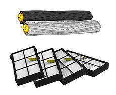 Iautomatic Tangle-Free Debris Extractor Set &amp; 4 Hepa Filters replacement For iRobot Roomba 800 series 870 880