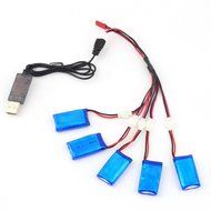 RioRand&reg; New 5x3.7V 500mAh Battery 2 to 5 Cable USB Charging Cable For Quadcopter(RR-UL36403) N2