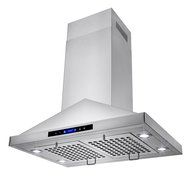 GOLDEN VANTAGE 30" Island Mount Stainless Steel Range Hood Vent GV-GL9001-30 w/2 Baffle Filters