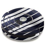 Skin Decal Vinyl Wrap For IRobot Roomba 650 655 Vacuum / Black White Stripes