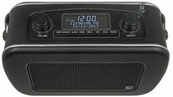 KitSound Jive Retro Portable DAB Radio with Dual Alarm Clock and Carry Handle - Black N3