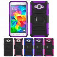 Galaxy Grand Prime Case, HLCT Rugged Shock Proof Dual-Layer PC and Soft Silicone Case With Built-In Kickstand... N16