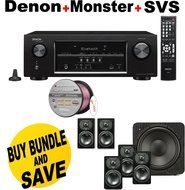 Denon AVR-S510BT 5.2 Channel Full 4K Ultra HD A/V Receiver with Bluetooth + SVS Prime Satellite 5.1 Premium Black...