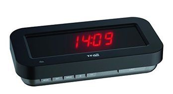 TFA 60.5009.05 Holo Clock Showing Mid-Air Display of Date / Time and Temperature, Black - Red Edtion