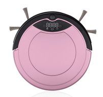 Eonego LCD Display Brush Robot Vacuums,Remote Control Anti-collision Automatic Robotic Cleaner (Pink)