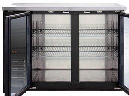 Kegco Commercial Back Bar Cooler Refrigerator with Two Glass Doors N4