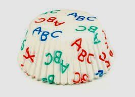 Childrens ABC Paper Cupcake Muffin Liner Baking Cups 50 Standard Size New # 6921