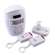 RioRand&reg; 105dB Security Alarm Siren with IR Motion Detector plus 2 Arm/ Disarm Remote Keychains - White N5
