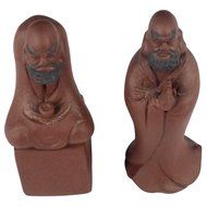 Chinese Yixing Zisha Handcraft Kungfu Tea Pet Decor Bodhidharma Damo Home Decor
