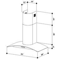 NT AIR Range Hood Wall Mounted Black KA-144-BLK-24