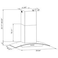 RUMLAD 30"Stainless Steel Wall-Mounted Kitchen Range Hood with LED Lights N6