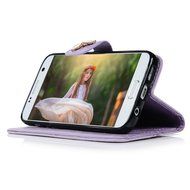 S7 Case,Samsung Galaxy S7 Case - Mavis's Diary 3D Handmade Wallet Bling Crystal Diamonds Butterfly Embossed Flowers... N46