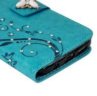 S7 Case,Samsung Galaxy S7 Case - Mavis's Diary 3D Handmade Wallet Bling Crystal Diamonds Butterfly Embossed Flowers... N48
