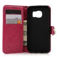 S7 Case,Samsung Galaxy S7 Case - Mavis's Diary 3D Handmade Wallet Bling Crystal Diamonds Butterfly Embossed Flowers... N52