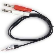 HENGSHENG&reg; 3FT 3.5mm 1/8 inch TRS Stereo Male to 2 Dual 6.35mm 1/4 inch Mono TS Male Y Splitter Cable N2