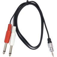 HENGSHENG&reg; 3FT 3.5mm 1/8 inch TRS Stereo Male to 2 Dual 6.35mm 1/4 inch Mono TS Male Y Splitter Cable N4