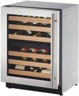 U-Line U2224ZWCS15B 24" Wine Captain 2000 Series Built-In Wine Cooler with 43 Bottle Capacity, in Stainless Steel