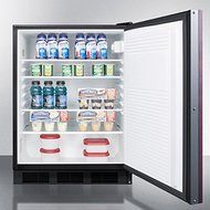 Summit FF7BBIIFADA: ADA compliant commercial built-in auto defrost all-refrigerator with black cabinet and integrated...