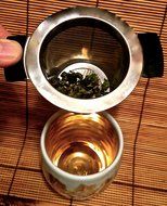 Wing-Tipped Stainless Steel Tea Strainer with Cover N7