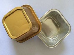 KEISEN square 3&quot; Disposable Aluminum Foil Cups 100ml for Muffin Cupcake Baking Bake Utility Ramekin Cup 100/PK... N7
