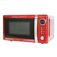 700 Watts 0.7 Cubic Foot Microwave Oven with Digital LED Display, 5 Power Levels, Red