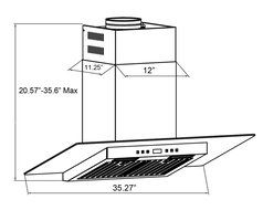 AKDY New 36" European Style Wall Mount Stainless Steel Range Hood Vent Touch Sensor Control AZ-H837C-90 N5