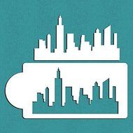 Sher New York Skyline Cake Stencil, Cake Side Stencil, Stencil for Cake Decorating, Wall Decorating Stencil, N2
