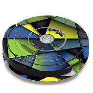 Skin Decal Vinyl Wrap For IRobot Roomba 650 655 Vacuum / Green Blue Geometry Shapes