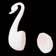 Cute Creative Swan Shape Colander Tea Strainer Teaspoon Infuser Filter - Black + White (Pair) N2