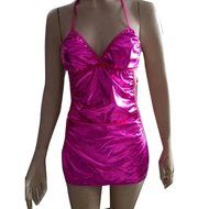 Sleepwear，Beautyvan Comfortable lingerie Jumpsuits Clubwear Stripper Patent leather Underwear (Hot Pink) N3