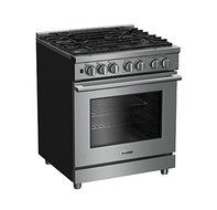 Blomberg BDFP34550SS Pro Dual Fuel Range with 5 Sealed Burners and 5.7 cu-ft Oven Capacity, 30&quot;, Stainless Steel N2