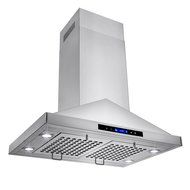 GOLDEN VANTAGE 30" Island Mount Stainless Steel Range Hood Vent GV-GL9001-30 w/2 Baffle Filters N2
