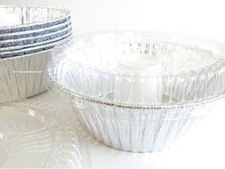 D &amp; W Disposable Aluminum Angel Food Pans w/ Clear Dome Lids. Combo Pack of 100