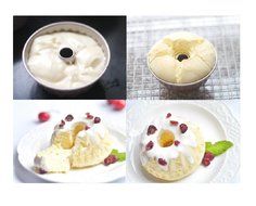 4 inch Savarin (Rum Baba) Cake Mould Champagne Gold Non-stick Convex Cylindrical Mold Pan (1, Bundt Pan) N4