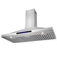 AKDY&reg; 42" Wall Mount Stainless Steel Touch Display Screen Baffle Filter Kitchen Range Hood Powerful Vents N3