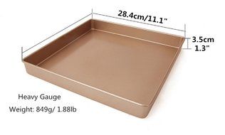 GMM 11&quot; Square Non-Stick Cake Pan, Certified Coating Healthy Living DIY for Home Kitchen and Catering (Aluminum... N5