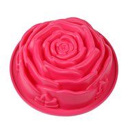 Ckeyin 9 Inch Rose Shaped Cake Pan Silicone Mold Cake Bakeware Baking Tool N7