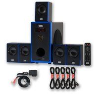 Acoustic Audio AA5102 Home Theater 5.1 Speaker System with Bluetooth and 5 Extension Cables N2