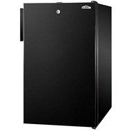 Summit FS408BLBI: 20" wide built-in undercounter all-freezer, -20(degree) C capable with a lock and black exterior N2